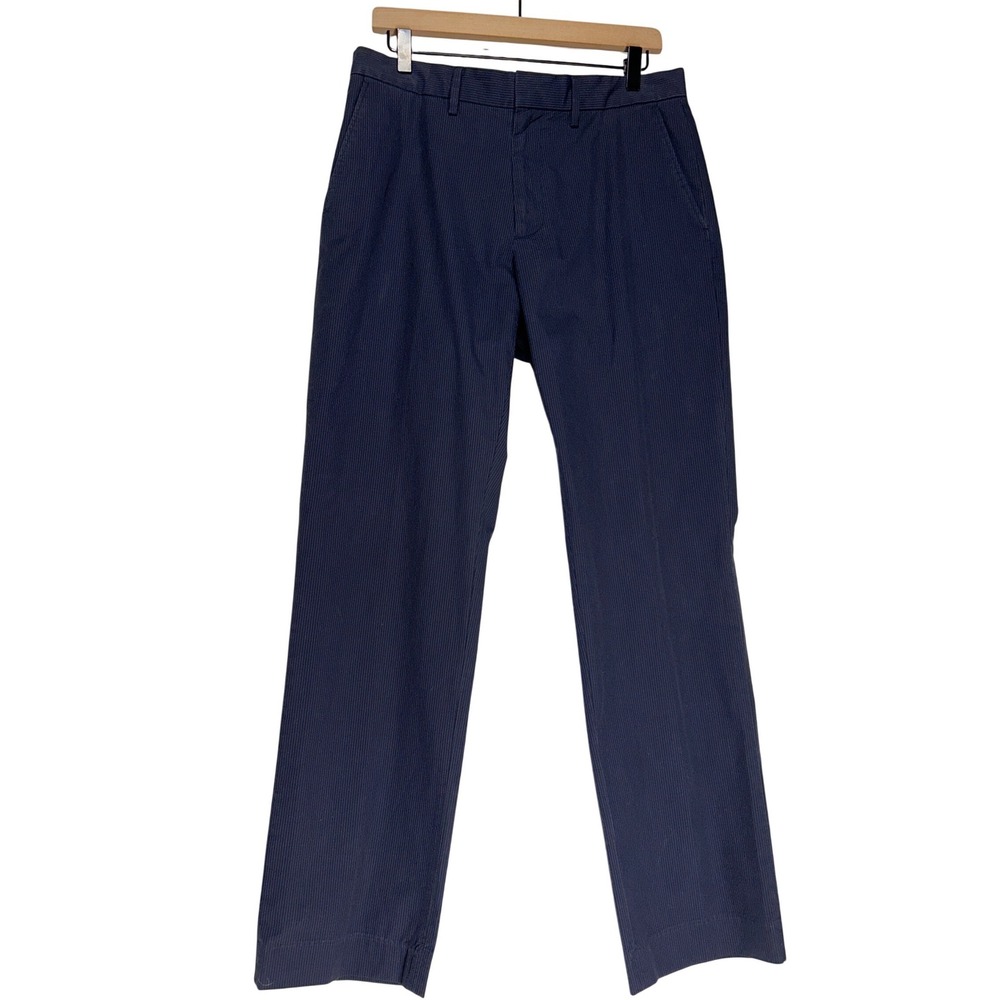 J.Crew Ludlow Slim Fit Pinstripe Seersucker Suit Pants Navy Blue 32x32 18795